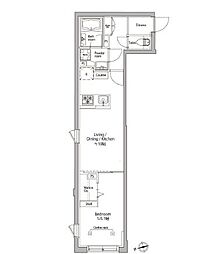 JR総武線 中野駅 徒歩10分の賃貸マンション 2階1LDKの間取り