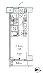 JR中央線 中野駅 徒歩10分の賃貸マンション 6階1Kの間取り
