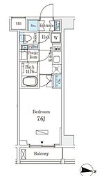 JR中央線 中野駅 徒歩10分の賃貸マンション 6階1Kの間取り