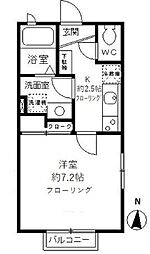 JR中央線 西荻窪駅 徒歩9分の賃貸アパート 1階1Kの間取り