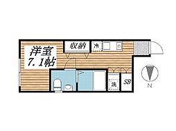 東京メトロ丸ノ内線 東高円寺駅 徒歩5分の賃貸アパート 1階ワンルームの間取り
