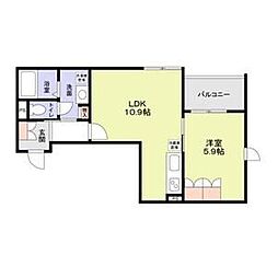 西武新宿線 野方駅 徒歩4分の賃貸アパート 2階1LDKの間取り