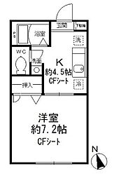JR中央線 西荻窪駅 徒歩6分の賃貸アパート 1階1Kの間取り