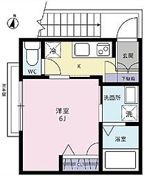 東京メトロ丸ノ内線 荻窪駅 徒歩14分の賃貸アパート 2階1Kの間取り