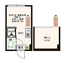 JR中央線 中野駅 徒歩7分の賃貸アパート 2階ワンルームの間取り