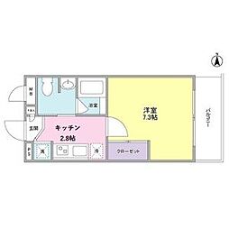京王井の頭線 久我山駅 徒歩3分の賃貸マンション 1階1Kの間取り