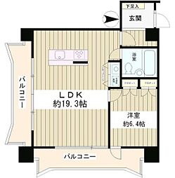 東京メトロ丸ノ内線 新高円寺駅 徒歩2分の賃貸マンション 4階1LDKの間取り