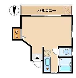 都営大江戸線 西新宿五丁目駅 徒歩4分の賃貸アパート 2階1Kの間取り