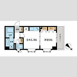 京王線 幡ヶ谷駅 徒歩6分の賃貸マンション 3階1DKの間取り
