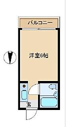 JR総武線 中野駅 徒歩6分の賃貸マンション 2階ワンルームの間取り
