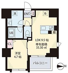 中野区中野3丁目マンション 1LDKの間取図画像