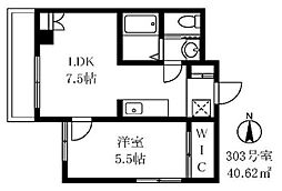 ロイヤルハイツ新高円寺 1LDKの間取図画像
