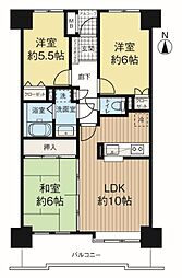 ダイアパレスヒルズ山手森 3LDKの間取図画像