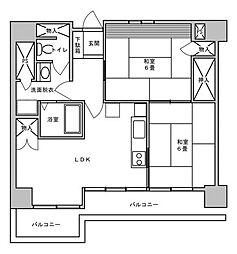 マンション菜園 2LDKの間取図画像
