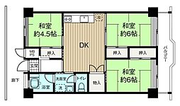 山王ハイツ 3DKの間取図画像