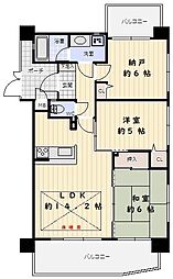 リブコートベイサイド明石相生町 2SLDKの間取り
