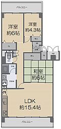 星ケ丘ダイヤハイツ 3LDKの間取図画像