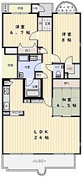 神戸学園都市アーバンライフB棟 3LDKの間取図画像