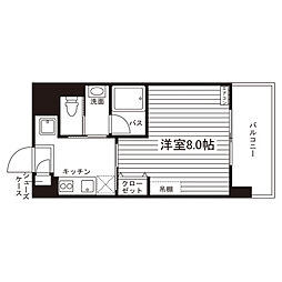 マイスター西堀前通 1Kの間取図画像