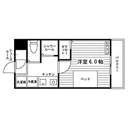 アルファ西早稲田 1Kの間取図画像