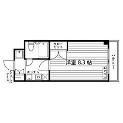 Take’One 7階1Kの間取り