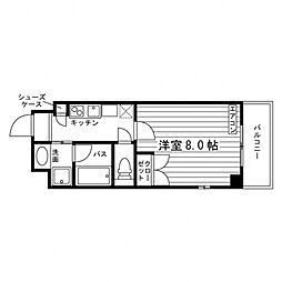 Hillock Court 4階1Kの間取り