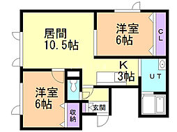間取図画像 2LDK