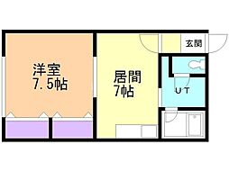 フィメイル116 1DKの間取図画像