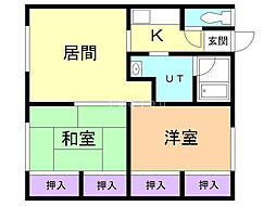 コーポラスかいじ 2DKの間取図画像
