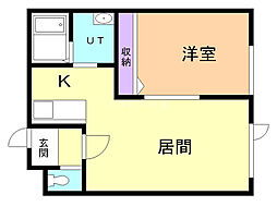 プラス32 1LDKの間取図画像