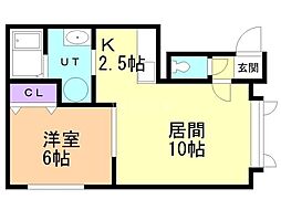 オン・ザ・ロード 1LDKの間取図画像