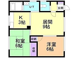フォールームコーポ 2LDKの間取図画像