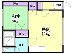 ドエル東光 1LDKの間取図画像