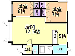 ウェ～ブ南 2LDKの間取図画像