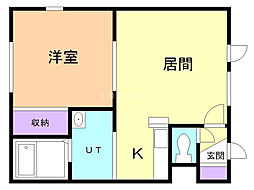 キャメロン432 1LDKの間取図画像