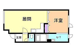 ピアザ和久C 1LDKの間取図画像
