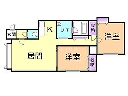アレス・A 2LDKの間取図画像