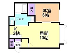 ディスカバリー 1LDKの間取図画像