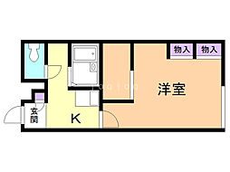レオパレス珠エリーズ 1Kの間取図画像