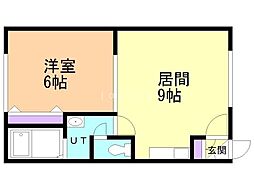 メゾン東421 1DKの間取図画像