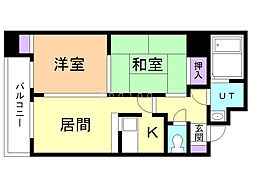 日宝ノルテ1条通 2DKの間取図画像