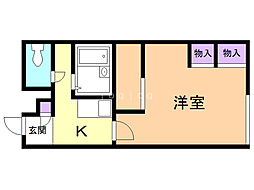 レオパレス宗代 1Kの間取図画像