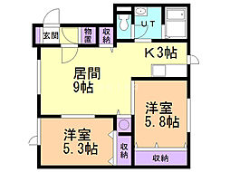 間取図画像 2LDK