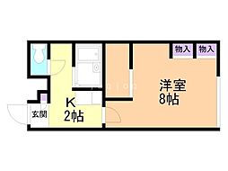 レオパレス宗代 1Kの間取図画像