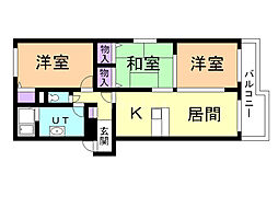 シャンノール東旭川 3LDKの間取図画像