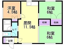 錦栄ハイツ 3LDKの間取図画像