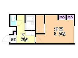 レオパレスルナ 1Kの間取図画像