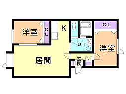 ラガーハウス2005 2LDKの間取図画像