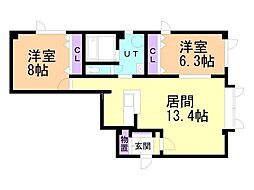 ファクト 2LDKの間取図画像