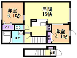 ワイズモア 2LDKの間取図画像